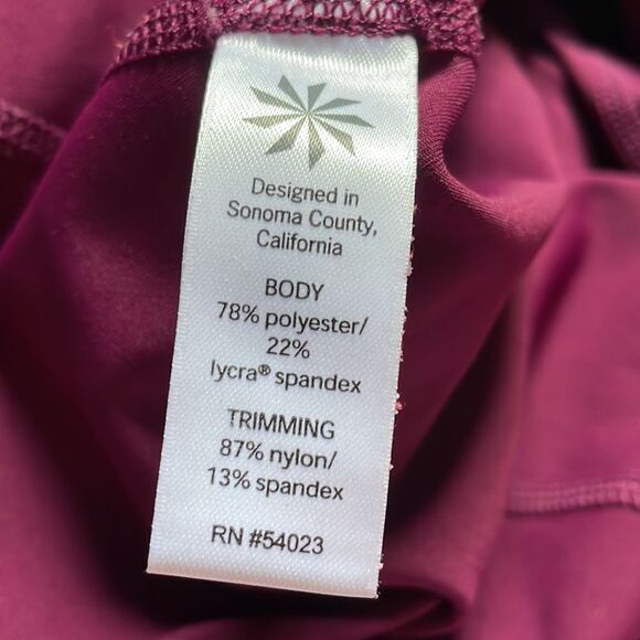 Athleta Maroon Sonar Mesh Perforated Cropped Leggings - Picture 4 of 6